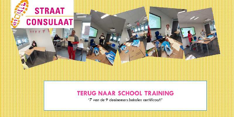 Terug naar school training: 7 van de 9 deelnemers behalen certificaat
