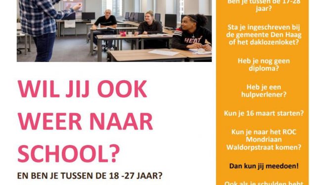 Start nieuwe ‘Terug naar school’ training  in maart 2021