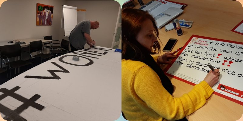 COLLAG~1 Raymond laura vrijwilligers actief tijdens acties Straat Consulaat