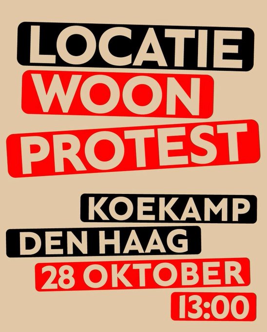 woonprotest koekamp Den Haag 28 oktober 2023 woonprotest koekamp Den Haag 28 oktober 2023