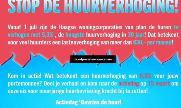 Bewoners sociale huurwoningen protesteren tegen huurverhoging van 5,3 procent